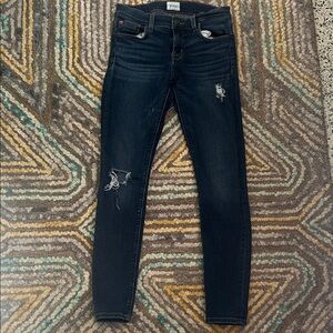 Hudson Jeans Dark Blue Distressed Skinny Jeans